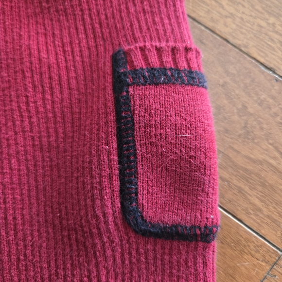 Y2K Cotton Roots Red And Black Knit Fitted Top Medium - Picture 4 of 8